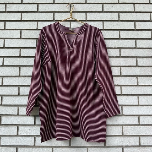 Duluth Trading Ponte Pro Tunic Red Stripe Pockets Moisture Wicking Plus - Picture 3 of 12